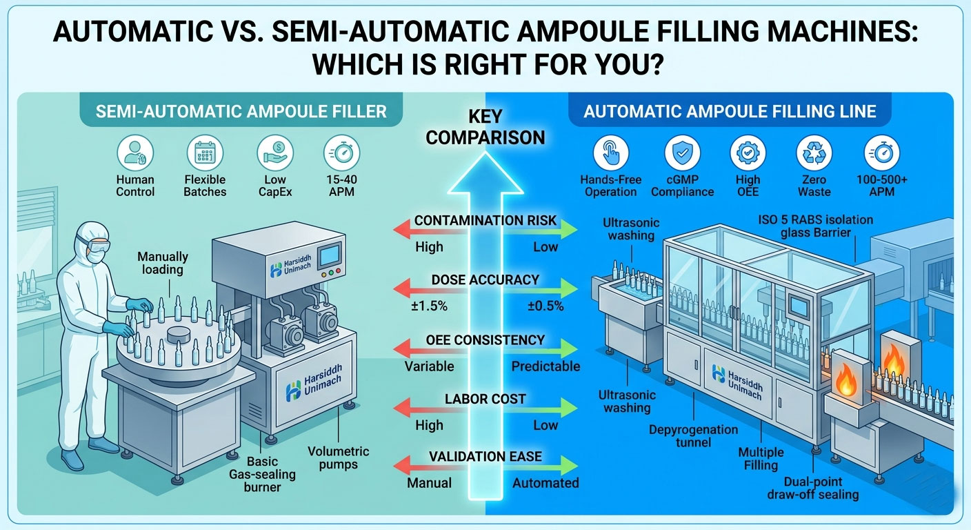 Automatic vs. Semi-Automatic Ampoule Filling Machines: Which is Right for You?